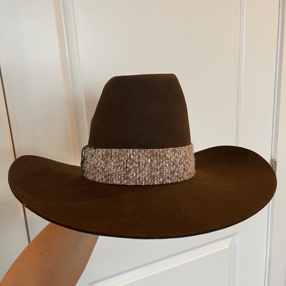 Vintage Stetson hat tall brim dark brown cowboy hat - Picture 7 of 10